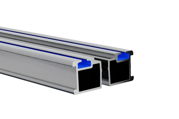 Zbliżenie przekroju detalu szczeliny 6,5 mm legar aluminiowy Rapid Flow Eterno Ivica